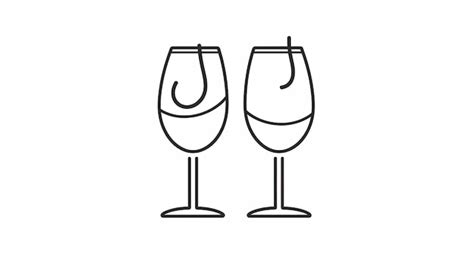 Premium Ai Image Continuous One Line Drawing Of Cheers Two Glasses