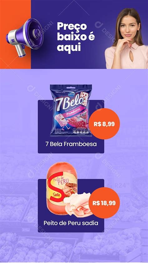 Story Encarte Pre O Baixo Aqui Supermercado Social Media Psd Edit Vel