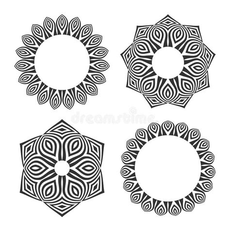 Decorative Elements For Design Circle Geometric Patterns Stock Vector