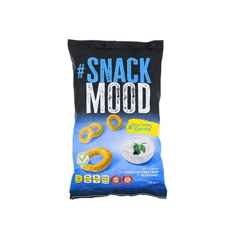 Przekąska pszenna figurna o smaku śmietany i żieleni "Snack Mood" 140g ...
