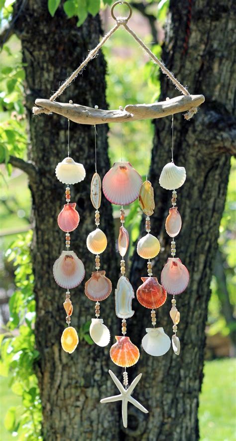 Driftwood Seashell Wind Chimes Handmade Wind Chimes Wind Etsy