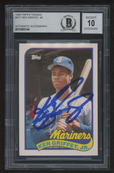 Ken Griffey Jr Signed Topps Traded T Rc Bgs Encapsulated