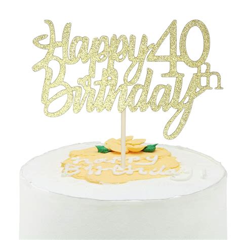 Buy Sumerk Gold Glitter Happy 40th Birthday Cake Topper 40th Cake