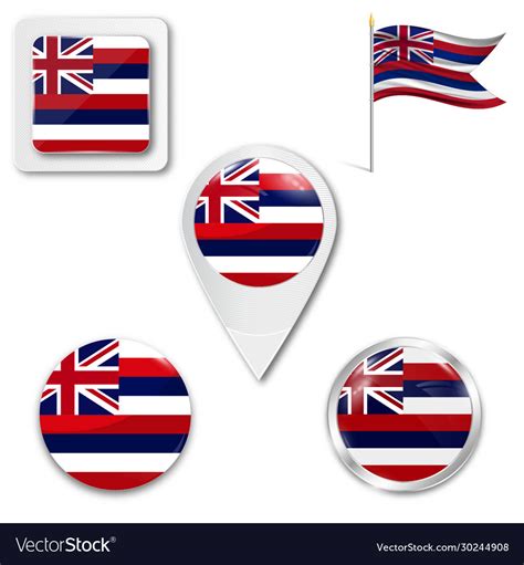 Hawaii State Flag Royalty Free Vector Image Vectorstock