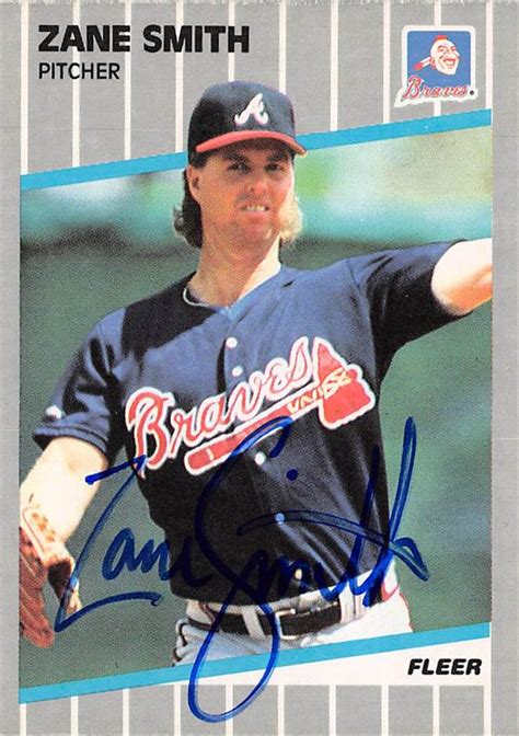 Zane Smith autographed baseball card (Atlanta Braves) 1989 Fleer #601