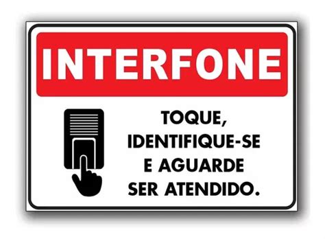 Placa Sinalização Interfone Identifique se A4 30 X 21 Cm B