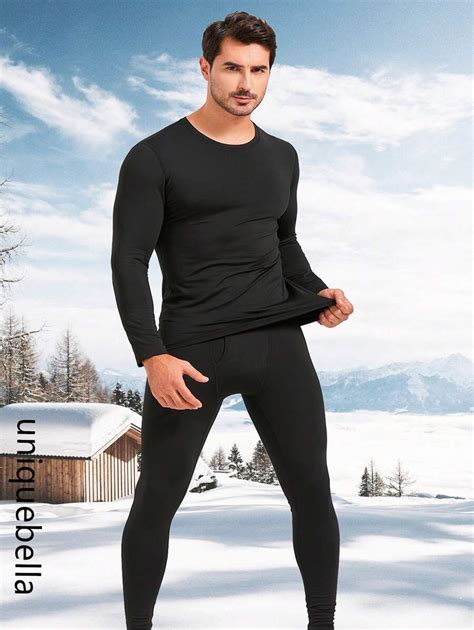 UNIQUEBELLA Conjunto de Roupa Térmica Masculina Estilo Namorado Long