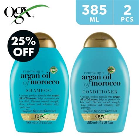 Buy Ogx Renewing Argan Oil Of Morocco Shampoo 385 Ml Conditioner 385 Ml توصيل