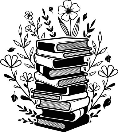 Stack Of Books And Flowers Clipart Image Free Svg File For Members