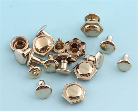 Light Gold Rivets 100ppcs 119mm Rectangle Rivets Metal Button Etsy