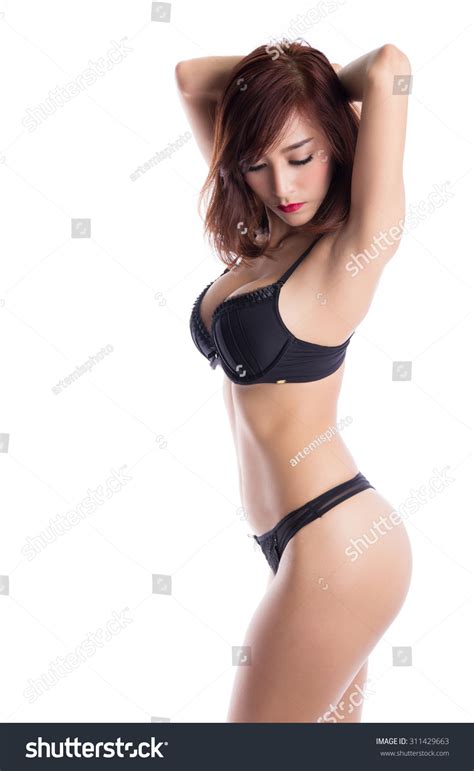 Sexy Asian Woman Wearing Black Lingerie Stock Photo 311429663 Shutterstock