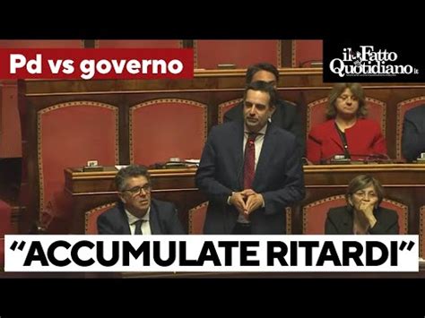 Pnrr Il Pd A Fitto Buttate La Palla In Tribuna Cosa Farete Sulla