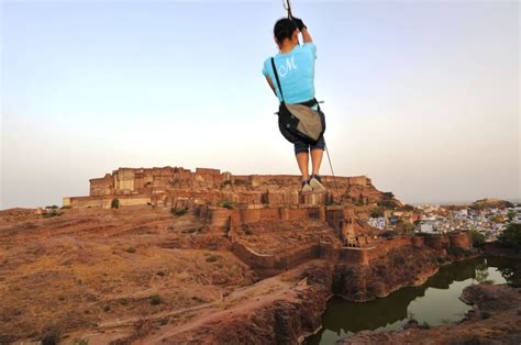 Zip lining at Jodhpur's Mehrangarh Fort, North India | Adventure travel, Zip line ride, Blue city