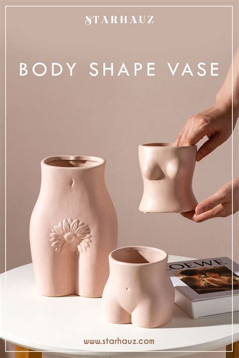 Pink Color Butt Vase Body Shape Vase Body Ceramic Vase Butt Shape