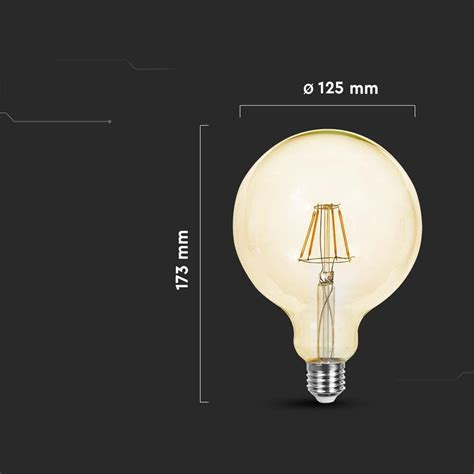 Ar Wka Led V Tac W Filament E Kula Glob G Bursztyn Vt K