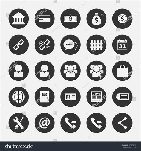 Business Finance Icon Set 1 Stock Vector Royalty Free 383074432 Shutterstock