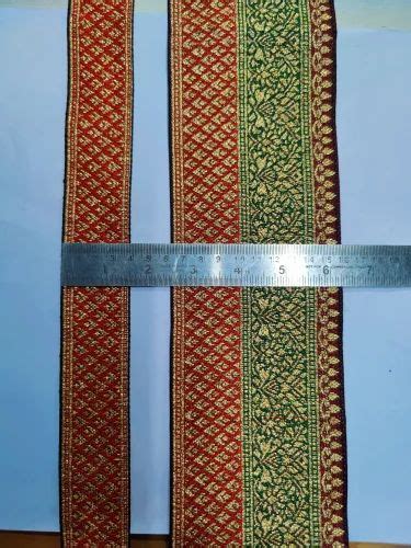 Zari Yarn Designer Maharani Jacquard Lace Borders Roll Length 45