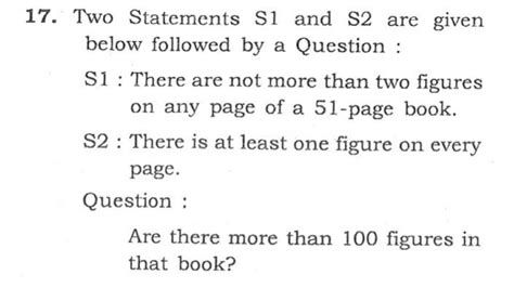 Csat Solved Paper Two Statements S There Are Not More Than Two