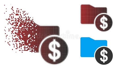 Sparkle Pixel Halftone Financial Folder Icon Stock Vector