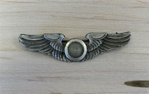 Original Ww Pilot Observer Wing Inch Amico Sterling Pinback Dress