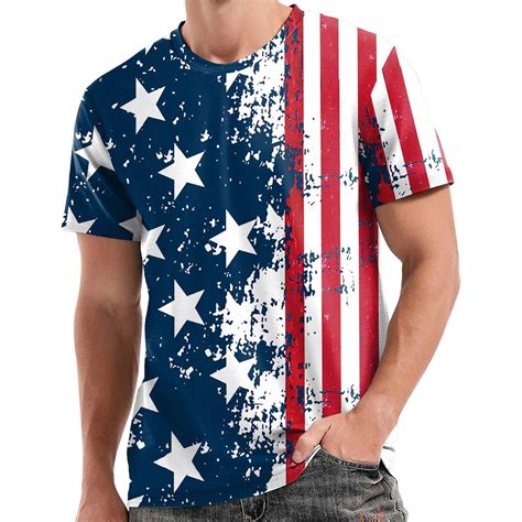 Charmgo Mens Shirts Clearance Items Mens Summer Independence Day