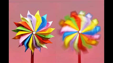 How To Make A Paper Windmill Easy Origami Youtube