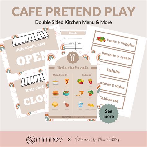 Café Pretend Play Printable Files — Mks Miminoo