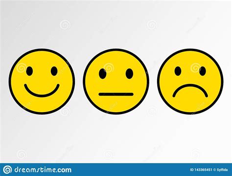 Yellow Set Of Smileys Smileys Emoticons Icon Positive Neutral And