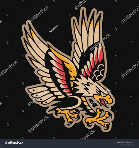 Old School Eagle Design Vector Stock Vector (Royalty Free) 2383860513 ...