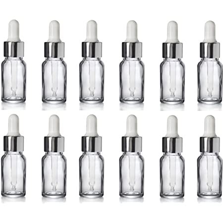 JARBAZAAR SET OF 12 BOTTLES 15 ML ROUND Empty Refillable Clear Glass