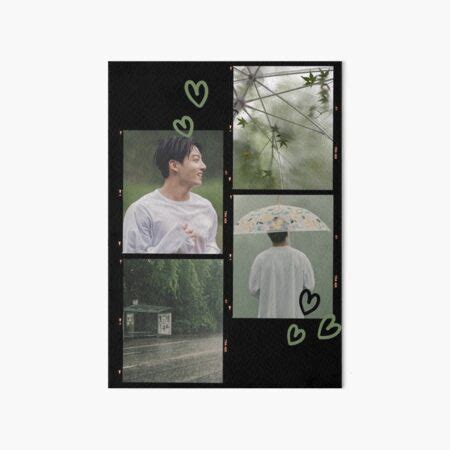 Bts Jeon Jungkook Green Aesthetic Rain Film Art Board Print For Sale