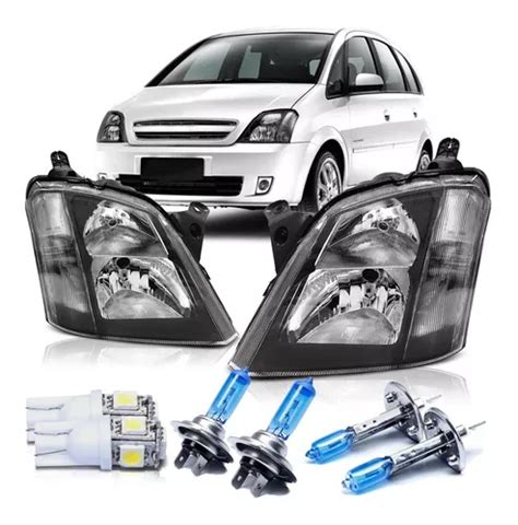 Kit Farol Dianteiro Meriva M Scara Negra Frete Gr Tis