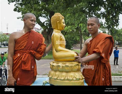 Phnom Penh Cambodia May Monks Celebrate Visak Bochea Day