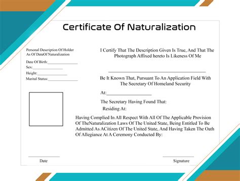 Sample of Naturalization Certificate | Certificate Of