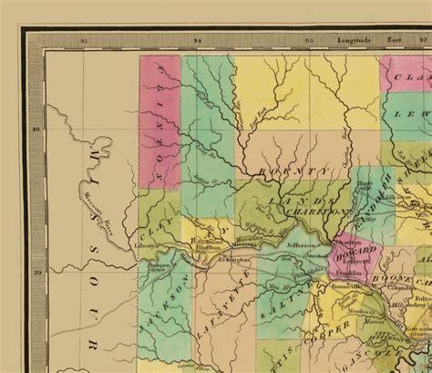 Historic State Map Missouri Greenleaf 1840 23 X 2661 Vintage