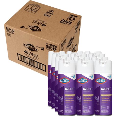 Clorox 4 In One Disinfectant And Sanitizer Lavender 14 Oz Aerosol 12