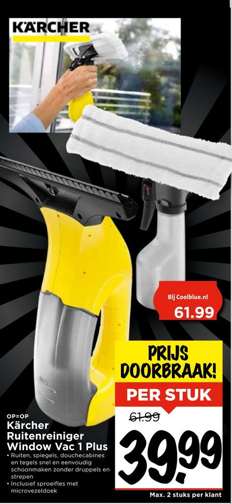 Kärcher Ruitenreiniger Window Vac 1 Plus aanbieding bij Vomar Voordeelmarkt