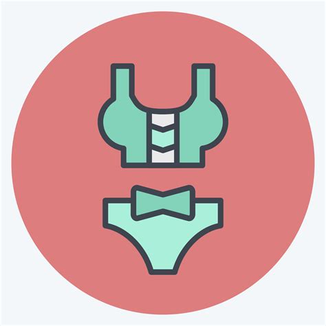 Icon Bikini Related To Hawaii Symbol Color Mate Style Simple Design Editable Vector