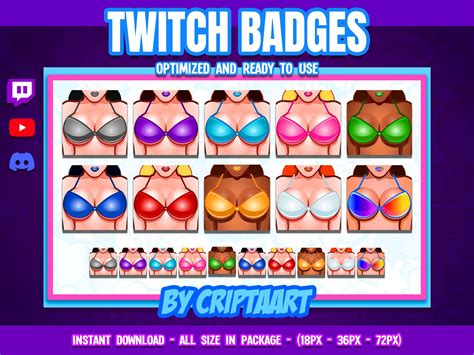 Cleavage Boobs Twitch Badges Bikini Bit Badges Hot Girl Yes Daddy Slots Subscribers Icons
