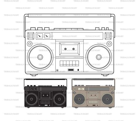 Cassette Tape Recorder Radio Boombox Cut Files For Cricut Clip Art