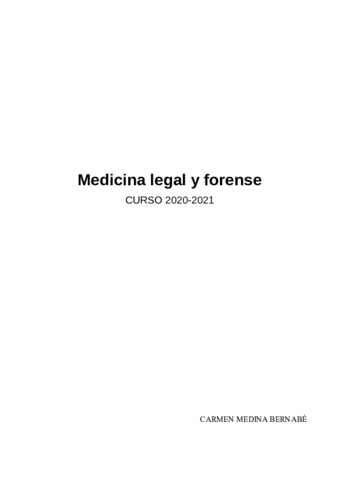 Apuntes Medicina Legal Y Forense I Pdf