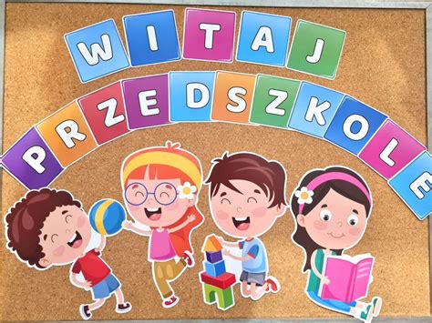 Dekoracja Witaj Przedszkole Dzieci Litery Jednostronna