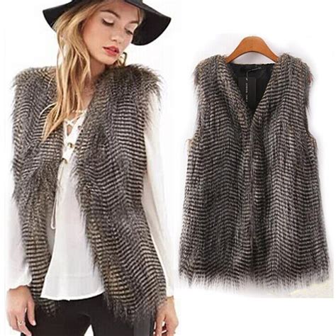 New Women Vest Sleeveless Coat Fashion Outerwear Long Hair Jacket Waistcoat Warm Faux Fur Bulk