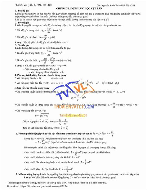 [pdf] Lý Thuyết Vật Lí 12 Kèm đáp án Thư Viện Vật Lý