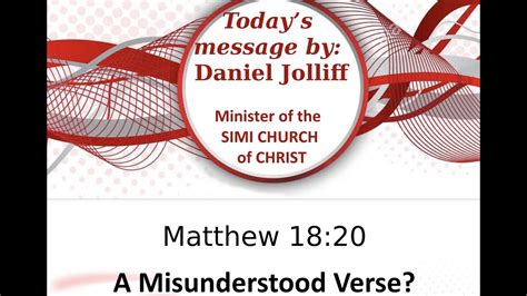 A Misunderstood Verse Matthew By Daniel Jolliff At Simi Church Of