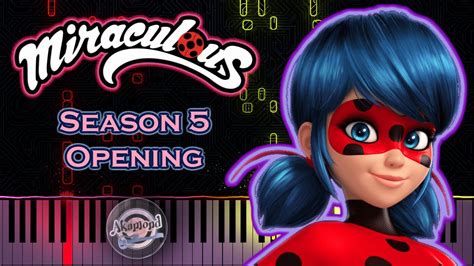 Miraculous Season 5 Opening Theme Song Piano Cover And Tutorial Miraculous Ladybug 5 Opening