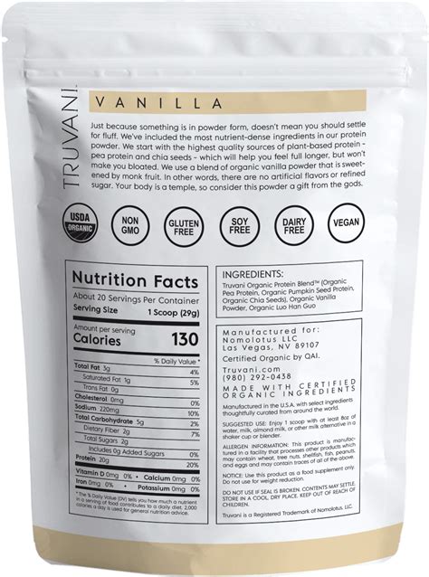 Organic Plant Based Vanilla Protein Powder From Truvani Artofit