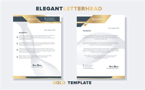 Modern Luxury Golden Letterhead Design Template For Stationary For