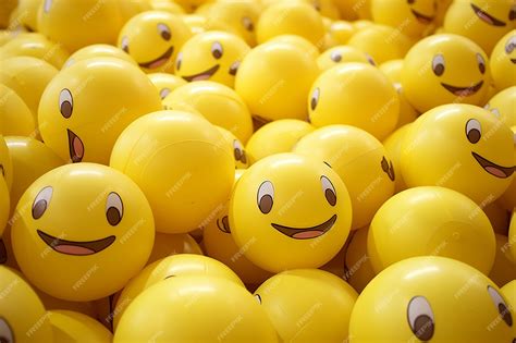 Premium Photo Yellow Smiley Ball Loaded Background