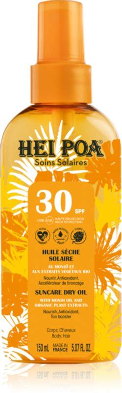 Hei Poa Tahiti Monoi Oil Tahiti Monoi Oil huile sèche solaire SPF 30